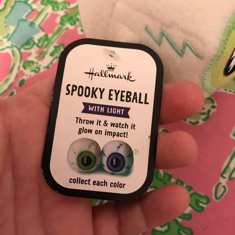 Hallmark Spooky Eyeball Plush with Green and Black Design - Picture 2 of 7